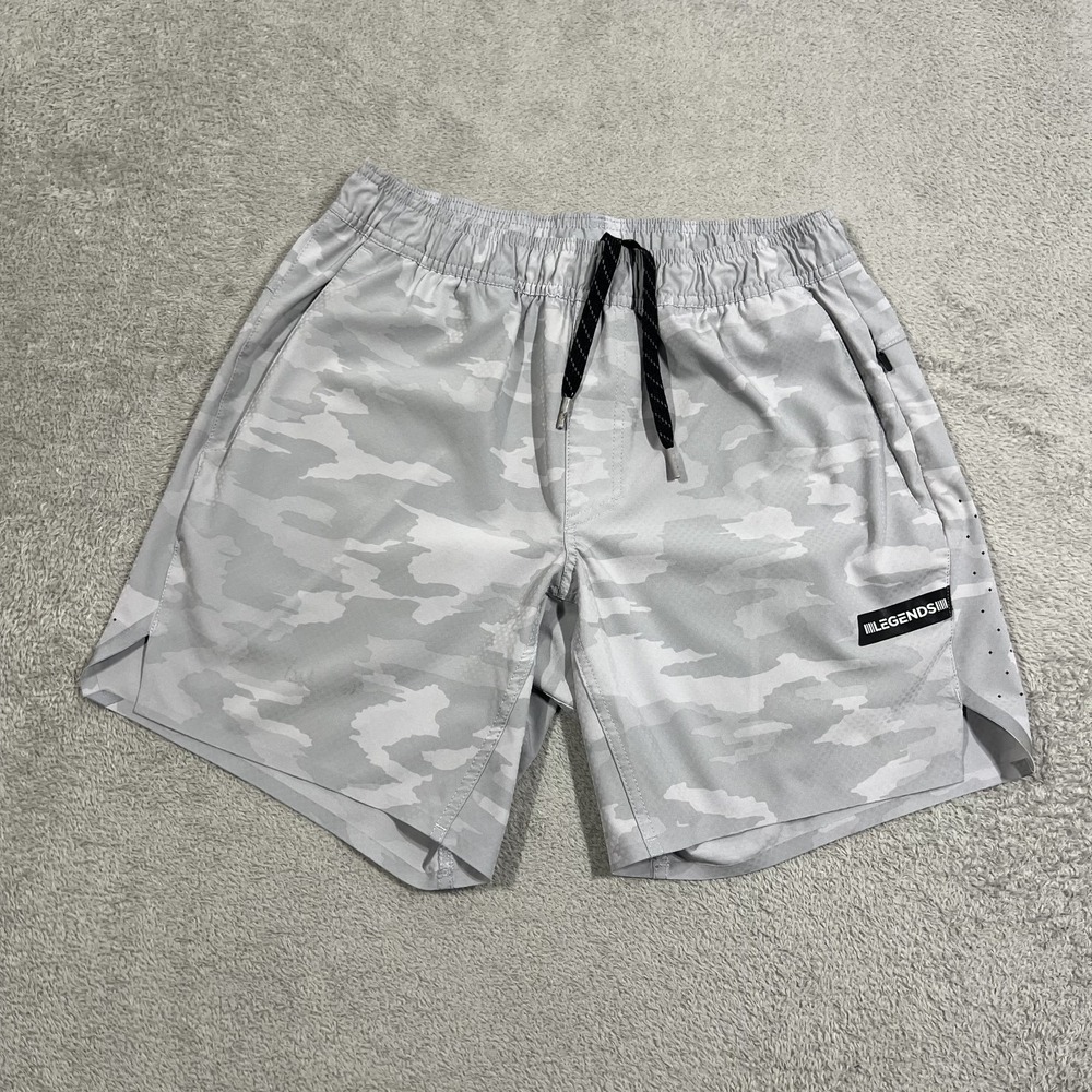 Legends Luka Shorts Mens Small Gray Camo Athletic Performance Gym Training